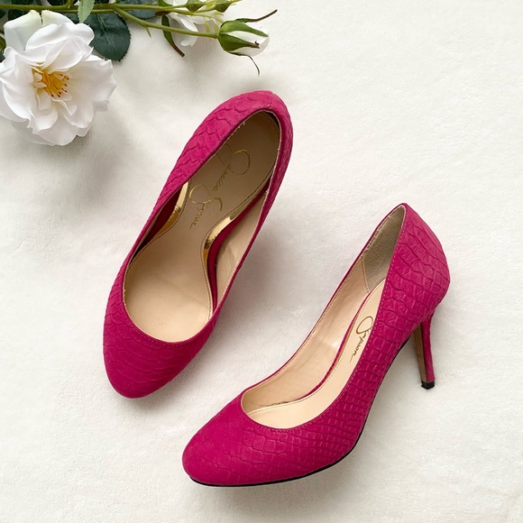 Jessica Simpson Hot Pink ‘Jesy’ Heels Size 7 - Picture 1 of 9